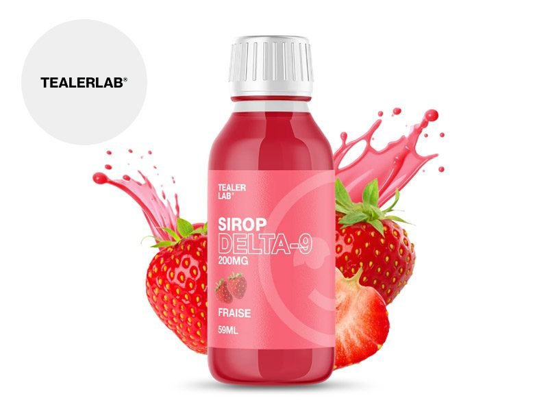 Sirops THC Syrup Strawberry Delta 9 TealerLab