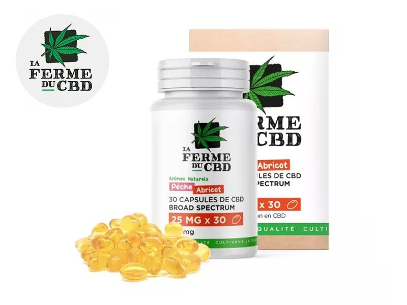 Capsules CBD Gélules CBD Pêche-Abricot (750mg) La Ferme du CBD