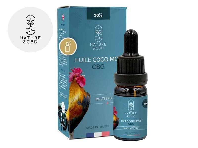 Huile CBD Huile MCT CBG 10% bio (Coco) Nature et CBD
