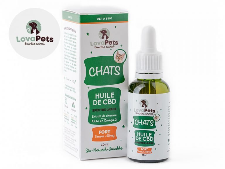 Huile CBD pour animaux Huile CBD Chat 1.6% LovaPets 30ml