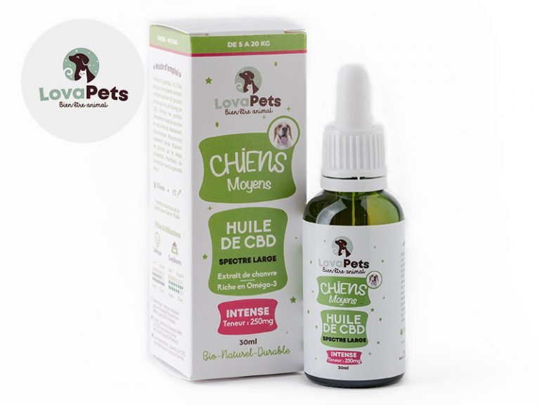 Huile CBD pour animaux Huile CBD Chien 8.3% LovaPets 30ml